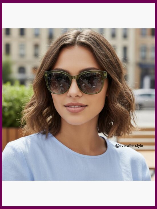 Cateye Polarized Sunglasses with UV400 Protection, Oversized Retro Shades main image 7